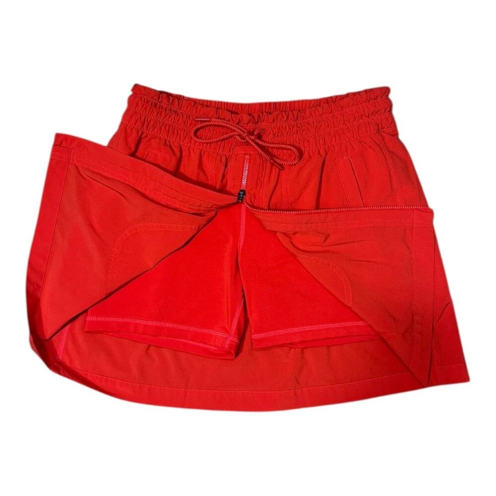 Athleta Expedition Skort Torch Red/Orange Zip Front - Size 6 - Picture 3 of 6